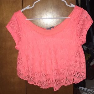 Neon pink crop top